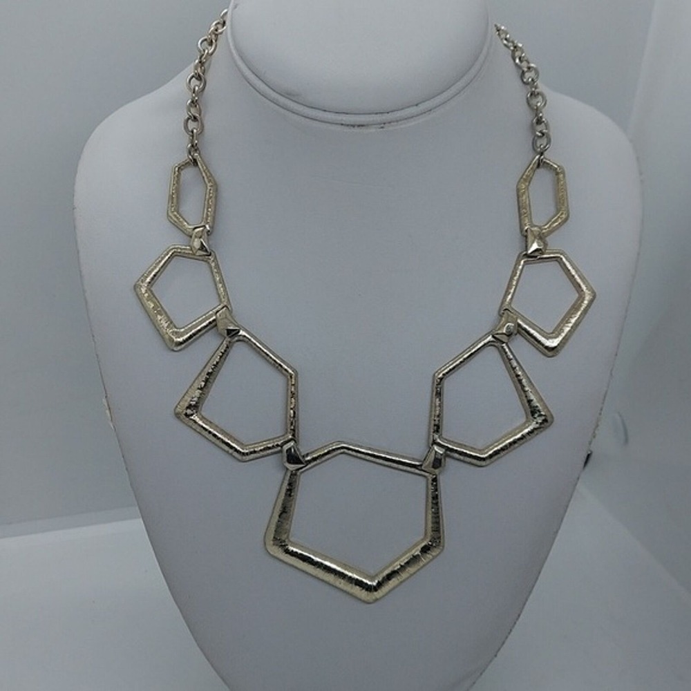 Abstract link‎ necklace gold tone